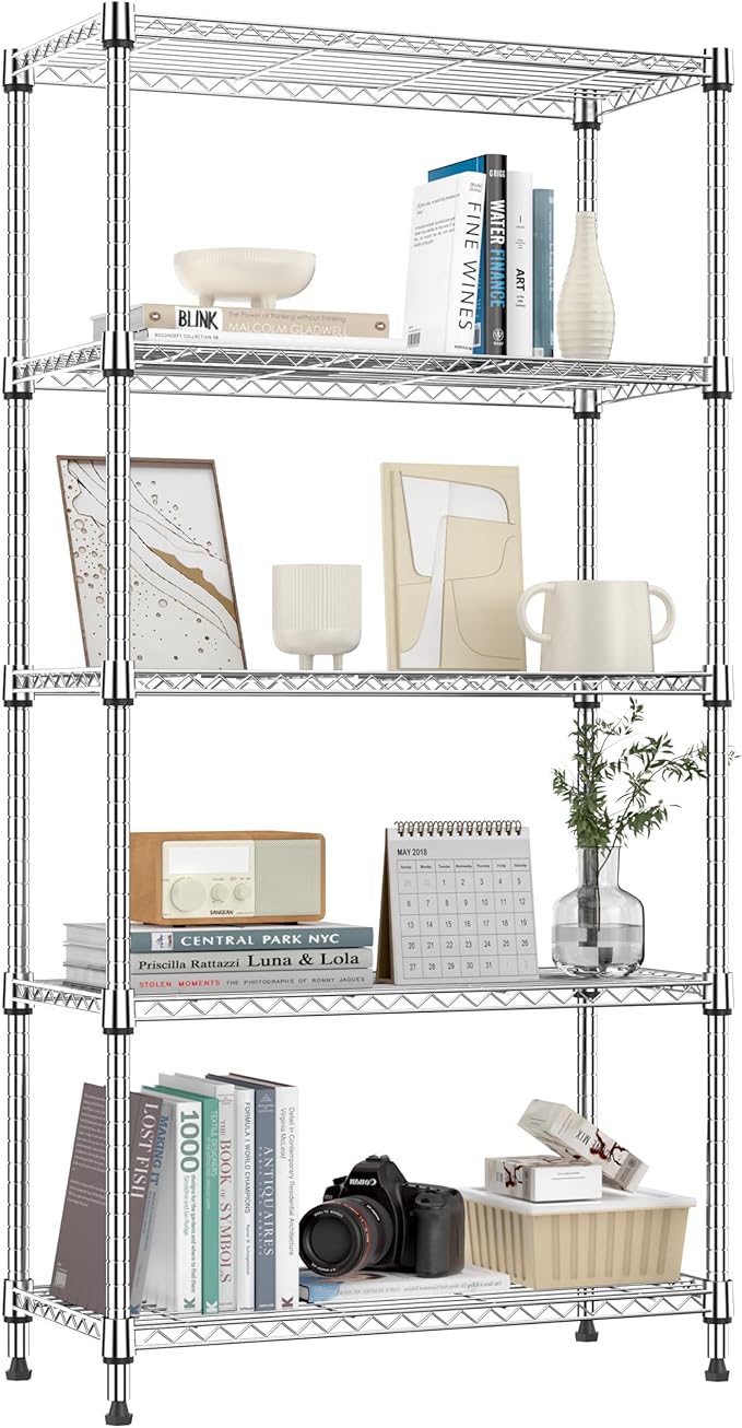 1250 lbs 5 Tier Shelf Metal Storage Shelves Shelving Wire Rack Heavy Duty by MEIGAOPLASTICANDMETALHKCOLIMITED