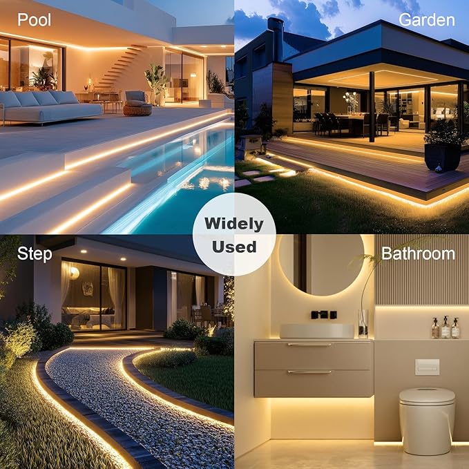 20ft COB Outdoor LED Strip IP67 Waterproof, 6500K Cold Whit DC24V Flexible LED - Image 7