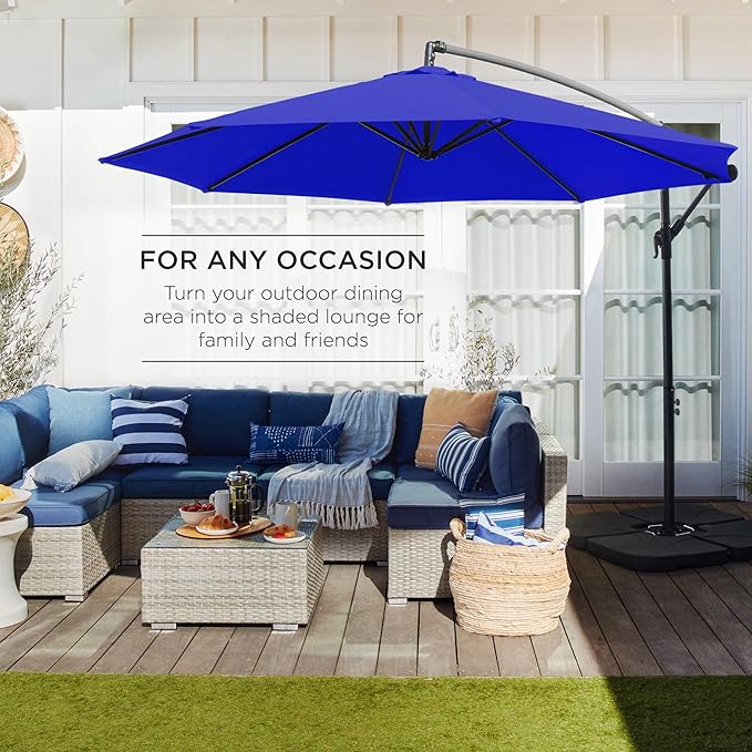 Best Choice Products 10ft Offset Cantilever Hanging Market Patio Umbrella - Image 3
