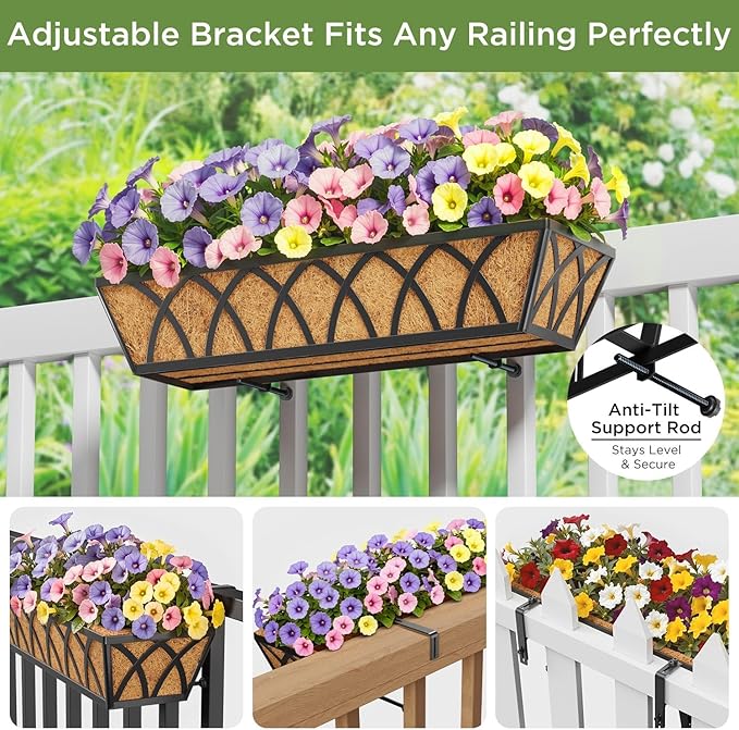 HFHOME 24 inch Window Deck Rail Planter - Image 4