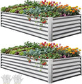 YITAHOME 8x4x1.5ft 2pcs Large Raised Garden Bed Kit, Galvanized Metal Planter by YITAHOME