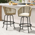 DWVO Outdoor Counter Height Bar Stools Set of 2, Patio Swivel Bar Chairs by DWVO