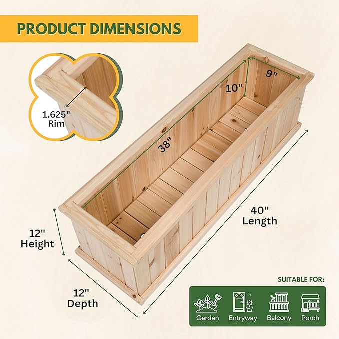 Shine Company Premium Cedar Raised Garden Bed, Planter Box - Image 6