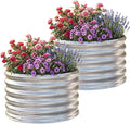 AHEONLAR 2 Pack 2x2x1.5ft Round Galvanized Raised Garden Bed Outdoor Metal by AHEONLAR