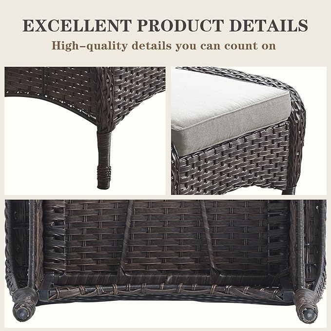 Belord Outdoor Ottomans for Patio Foot Rest - Image 6
