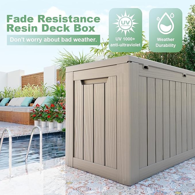 DRATO 80 Gallon Large Deck Box, Outdoor Storage Box - Image 3