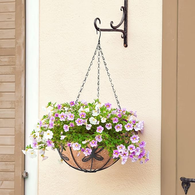 Hanging Baskets Planter for Plants, 2 Pack 8 Inch Round Metal Wire Hanging - Image 7