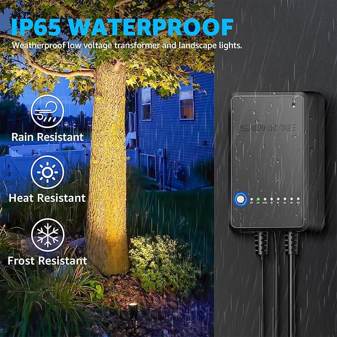 SUNVIE All-in-One LED Low Voltage Landscape Lighting Kit, 3000K Waterproof Low - Image 6