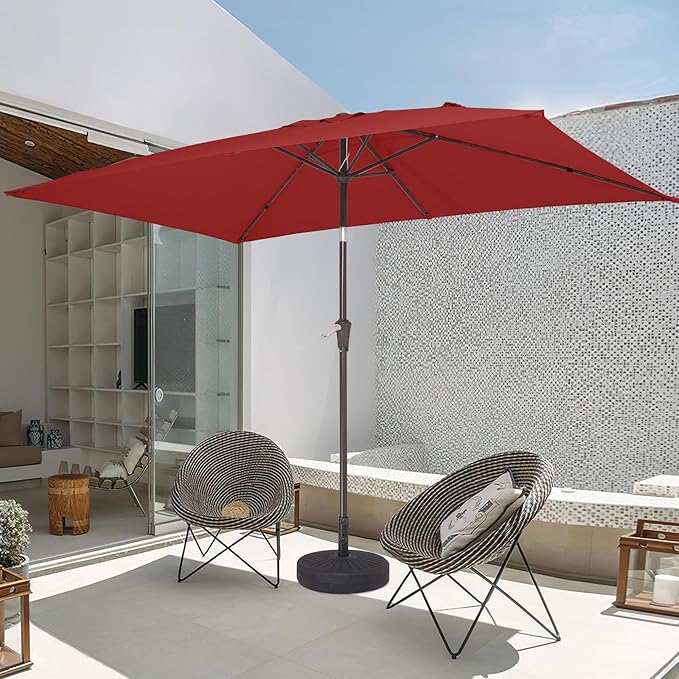 JEAREY 6.5x10 ft Rectangular Patio Umbrellas Rectangle Outdoor Umbrella - Image 8