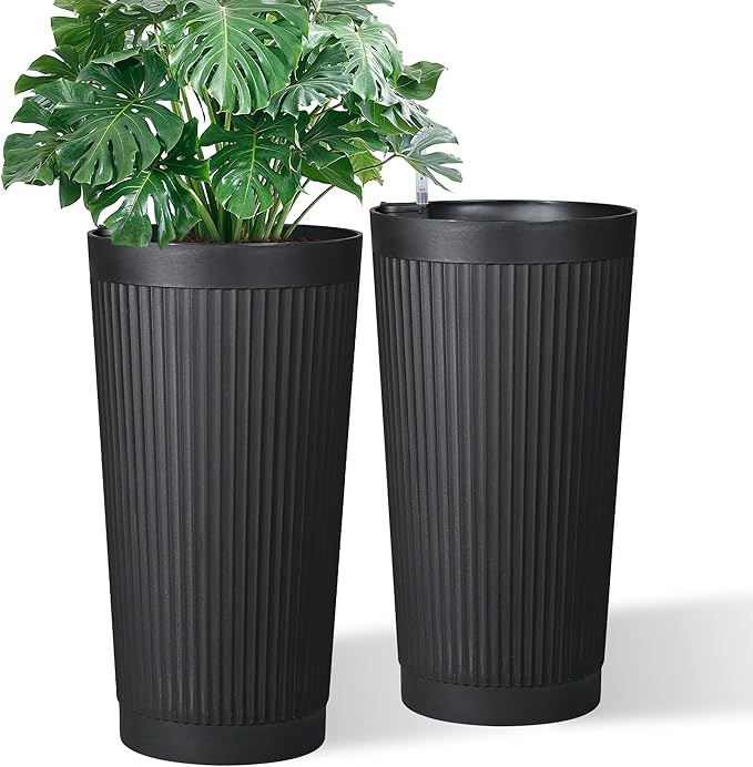 24in Tall Self-Watering Planters Set of 2 by PolarcoForgeco