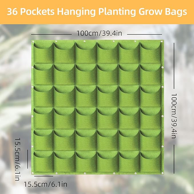 Hanging Planting Grow Bags, 36 Pockets Hanging Vertical Wall Planter Wall - Image 2