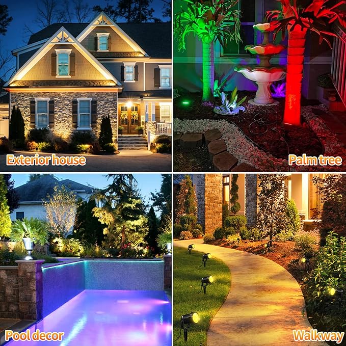 OurLeeme Lawn Flood Light Stake, 2-in-1 Waterproof Outdoor Remote controlle - Image 8