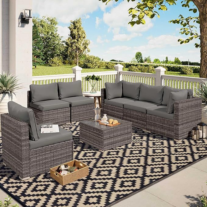 SAND MINE Waterproof Outdoor Rug 8x10 ft, Plastic Reversible Rug, Modern Area - Image 5