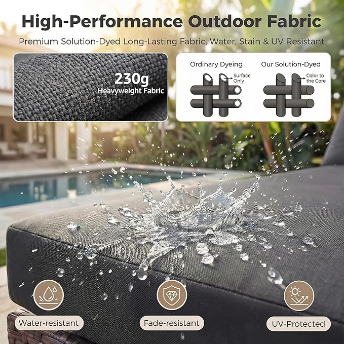 NICESOUL 6 Piece L Shape Outdoor Couch Set - Image 9