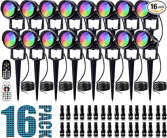SUNVIE Christmas RGB Low Voltage Landscape Lights 12W LED Color Changing by SUNVIE