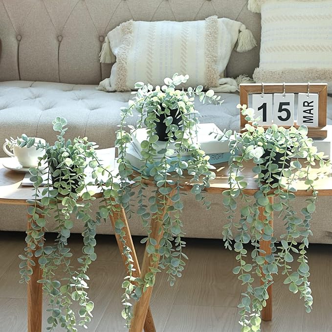 COCOBOO 3pcs Hanging Fake Plants, Artificial Hanging Plants Fake Potted - Image 6