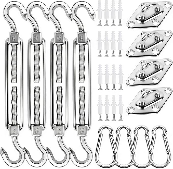 yofit 44 Pcs Shade Sail Hardware Kit, 6 Inch Outdoor Sun Sail Accessories by yofit