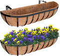 Halatool 2 Pack Heavy-Duty Metal Deck Railing Planter Box, 24 Inch by HALATOOL