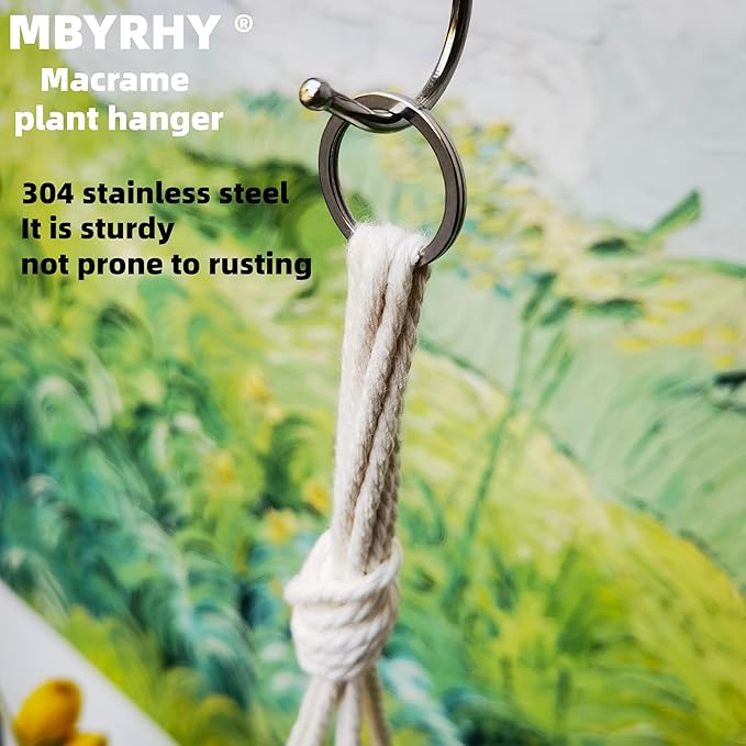 Macrame Plant Hanger 2 Pcs Hanging Planters - Image 4