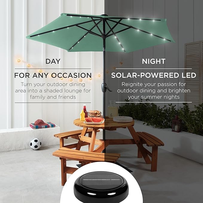 Best Choice Products 7.5ft Outdoor Solar Market Table Patio Umbrella - Image 3