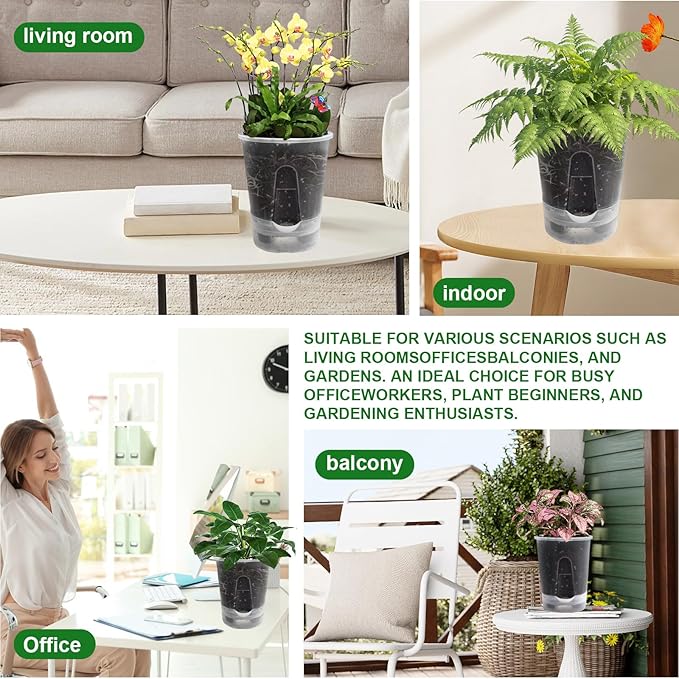 Cdd's Path Upgraded 5-Pack 6 Inch Naked Root Planter Self Watering Pots Set - Image 5