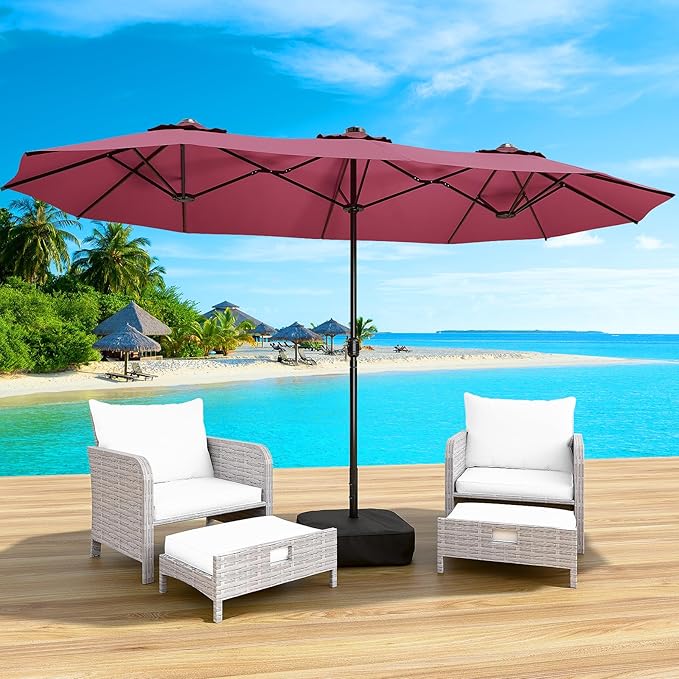 LEVELEVE 14FT Double-Sided Patio Umbrella by Enjoyyourlife