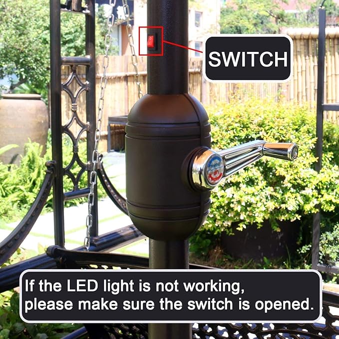 Sunnyglade 9' Solar LED Lighted Patio Umbrella - Image 3