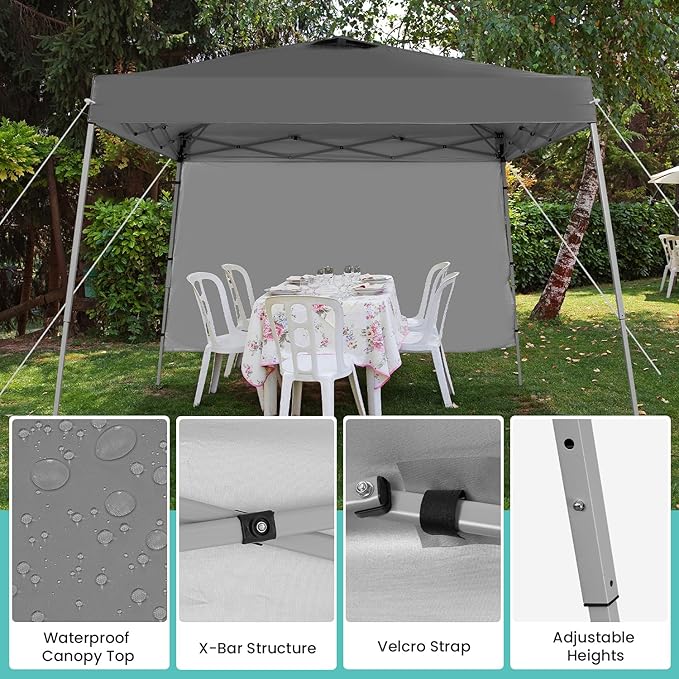 Canopy Tent, 10X10 FT Pop Up Canopy Outdoor Tent Slant Legs - Image 4
