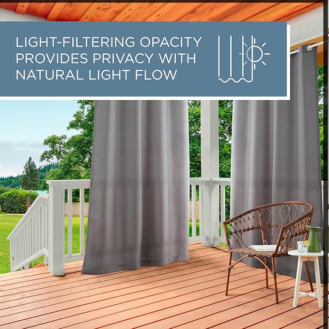 TOWN & COUNTRY BASICS Heavyweight Grommet Curtain, Cloud Grey | Light Filtering - Image 8