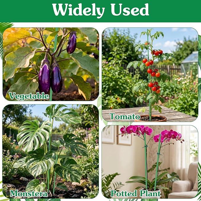 Garden Stakes 17Inch 40Pack, DIY Tall Plant Support Stakes of 4Ft, HAINANSTRY - Image 2