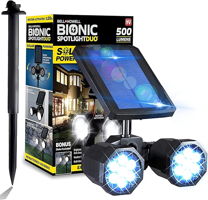 Bell+Howell Bionic Spotlight Duo Deluxe Solar Lights: Effortless Outdoor by BellHowell