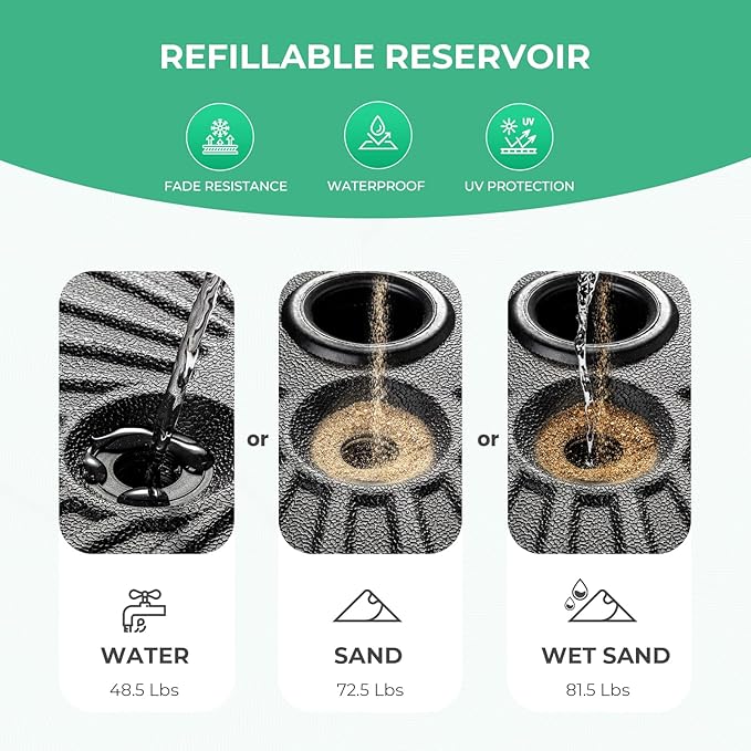 JEAREY 81.5lb Max Capacity Patio Umbrella Stand, Outdoor Umbrella Base Water - Image 2