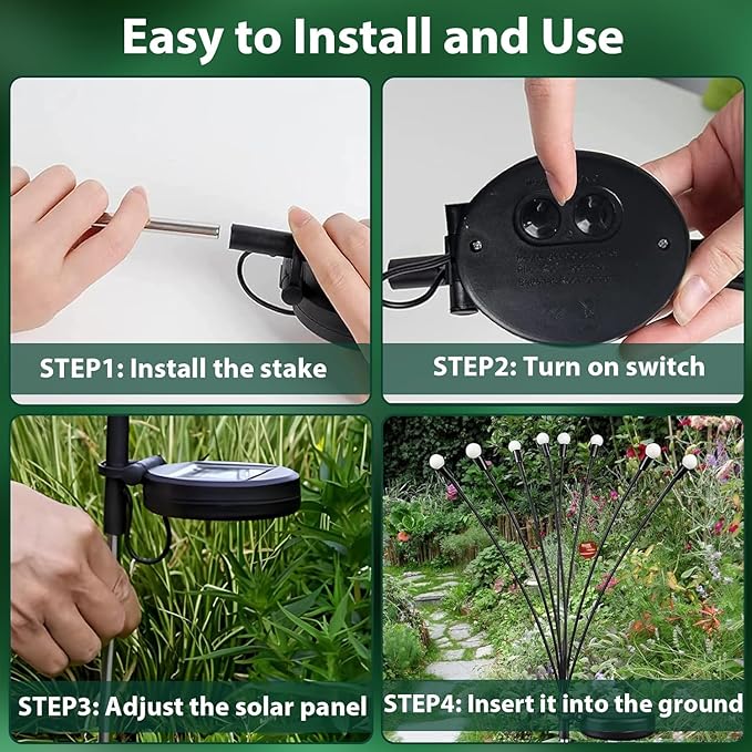 4-Pack Garden Solar Lights, 32 LED Solar Lights Outdoor - Image 2