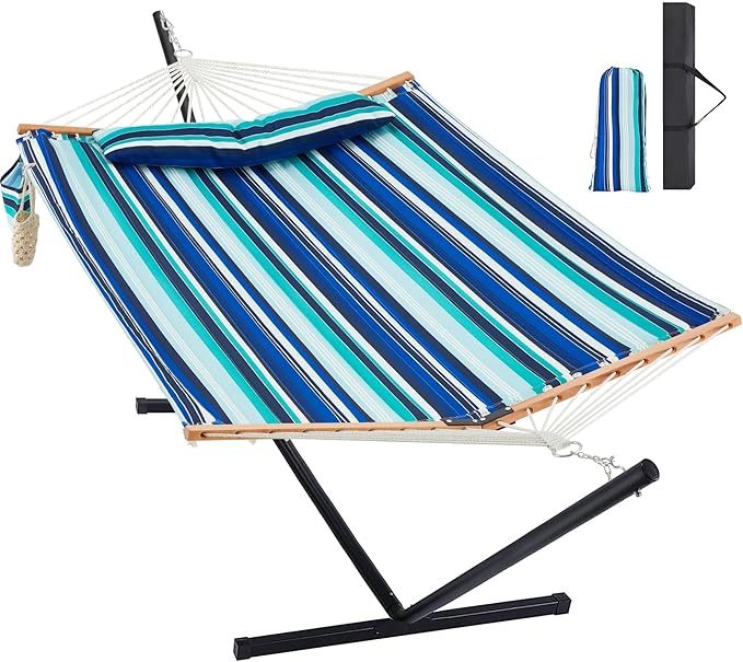 Two Person Hammock with Stand for Outside Heavy Duty, Outdoor Patio Hammock by HomgavaLiveWhatYouLove