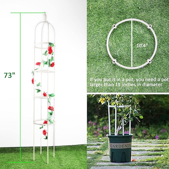 Garden Trellis for Climbing Plants, Rustproof Metal Pipe - Image 5