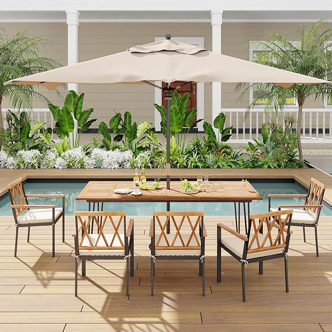 Tangkula 86.5" Large Patio Dining Table - Image 2