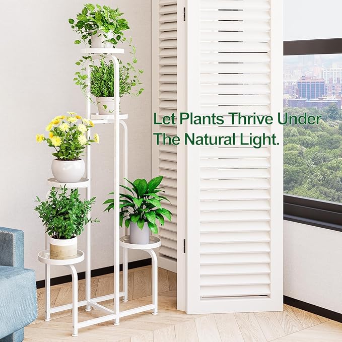 Plant Stand Indoor Outdoor 5 Tier Metal Plant Shelf - Image 6