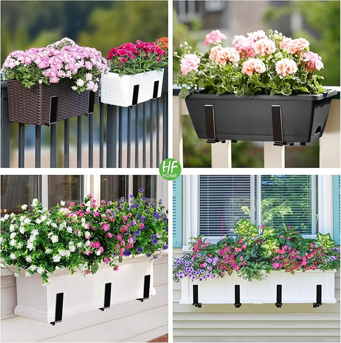 HFHOME 2PCS Adjustable Planter Box Brackets, Brackets - Image 3