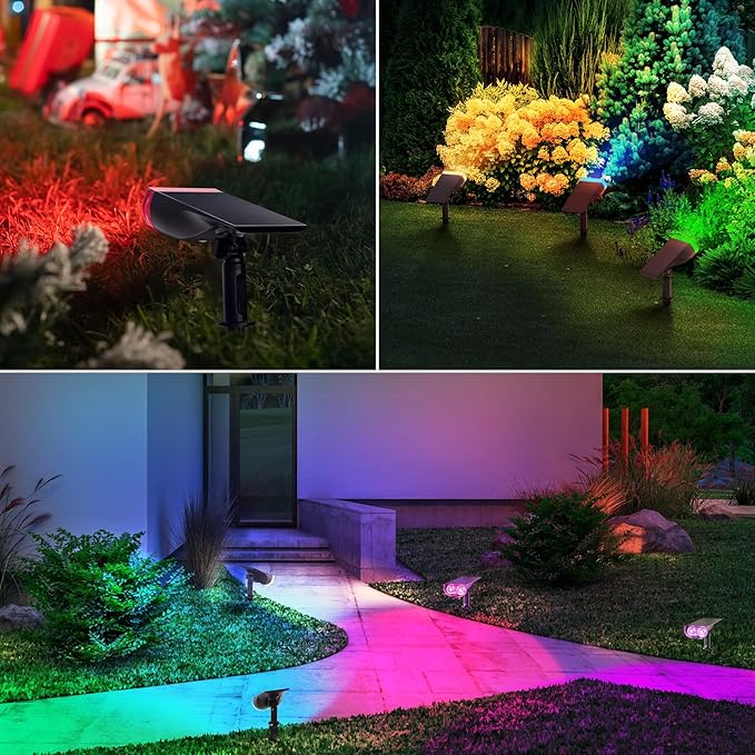 Linkind Solar Lights Outdoor Waterproof IP65, StarRay RGB Solar Spot Lights - Image 7