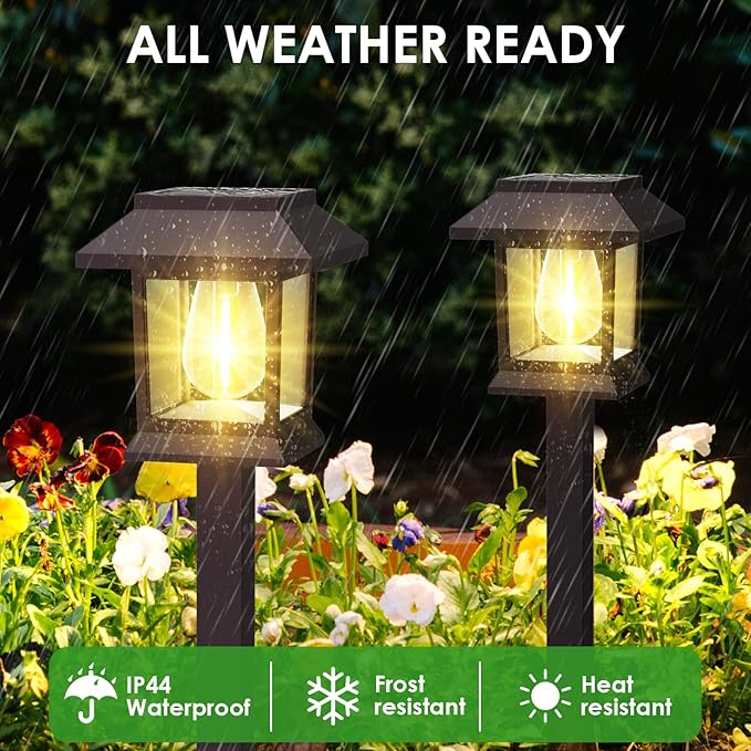 Solar Outdoor Lights, 12 Pack Solar Pathway Lights Waterproof, Landscape - Image 2