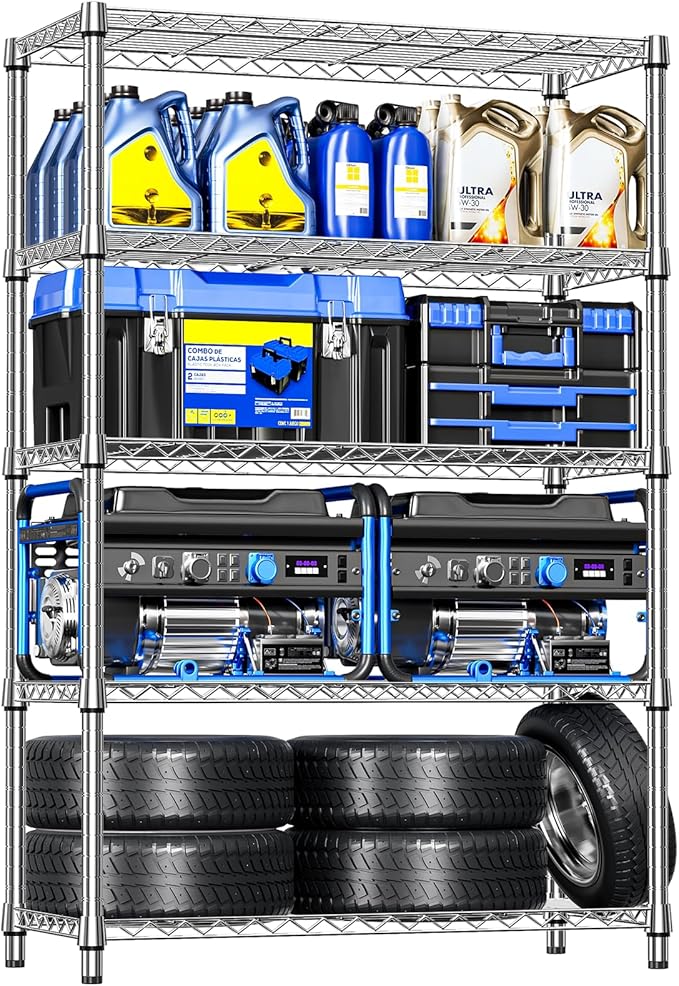 IZEUK 5-Tier Heavy Duty Metal Storage Shelving Unit, Adjustable Steel Wire Rack by IZEUK