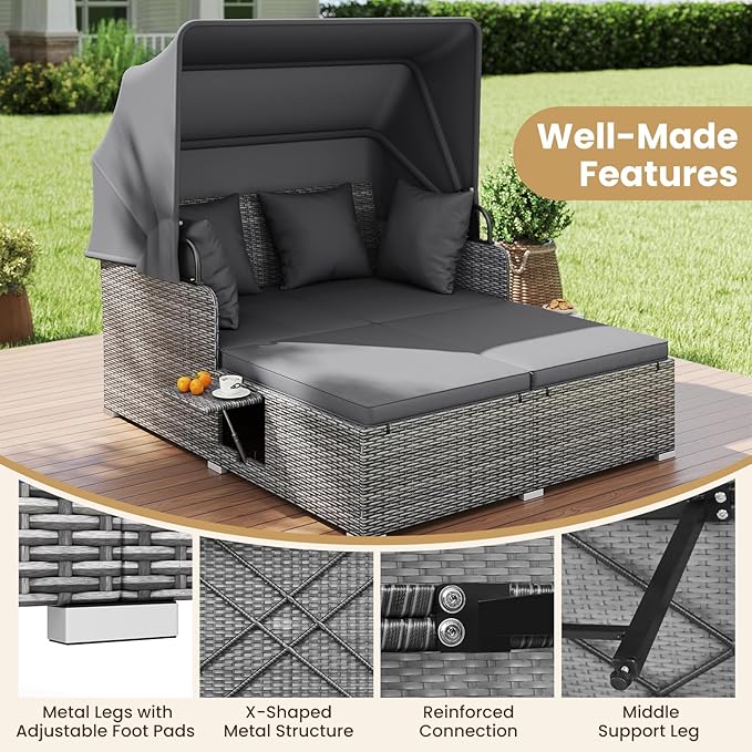 Tangkula Patio Rattan Daybed - Image 9