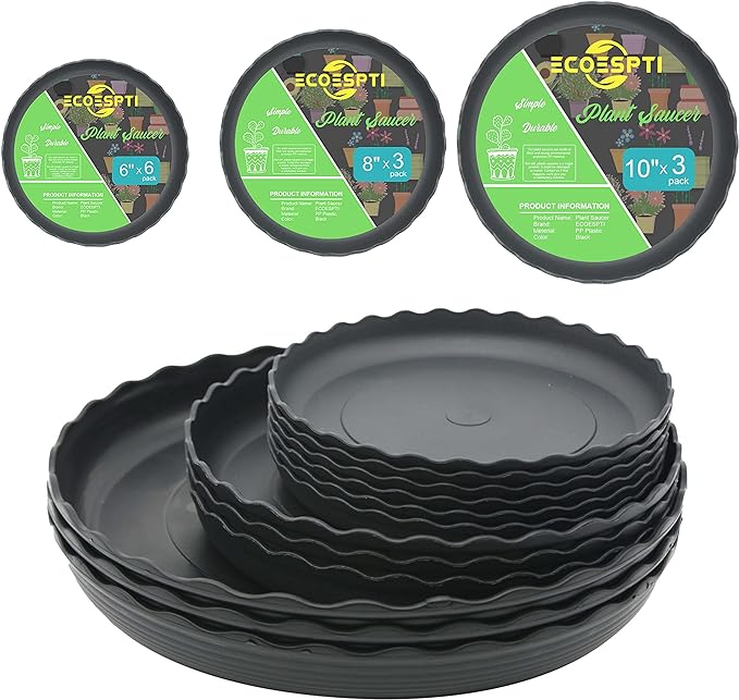 12Pcs Plant Saucer, 6 8 10 Inch Durable Plastic Plant Tray, Drip Tray by Lifecouldbesointeresting