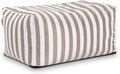 Jaxx Leon Outdoor Bean Bag Ottoman, Taupe Striped by Jaxx