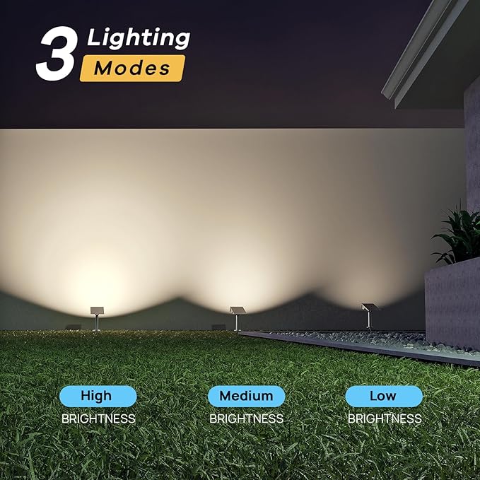 Consciot Solar Spot Lights Outdoor, 4 Pack, 600 Lumens, IP65 Waterproof - Image 3