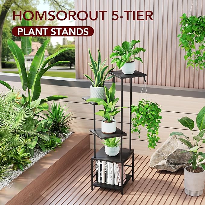 Plant Stand Indoor with Grow Light, 5-Tiered Tall Plant Stand Indoor, Metal - Image 8