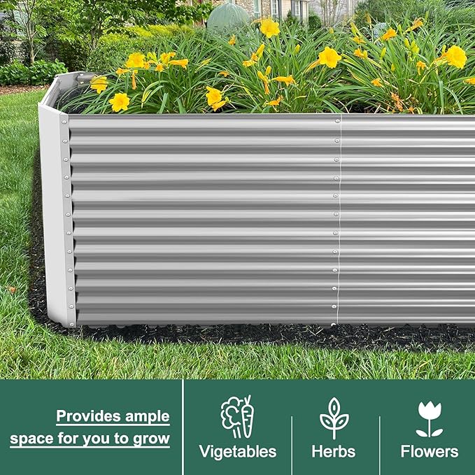 Land Guard 6x3x3ft Rectangular Galvanized Raised Garden Beds, Large-Capacity - Image 6