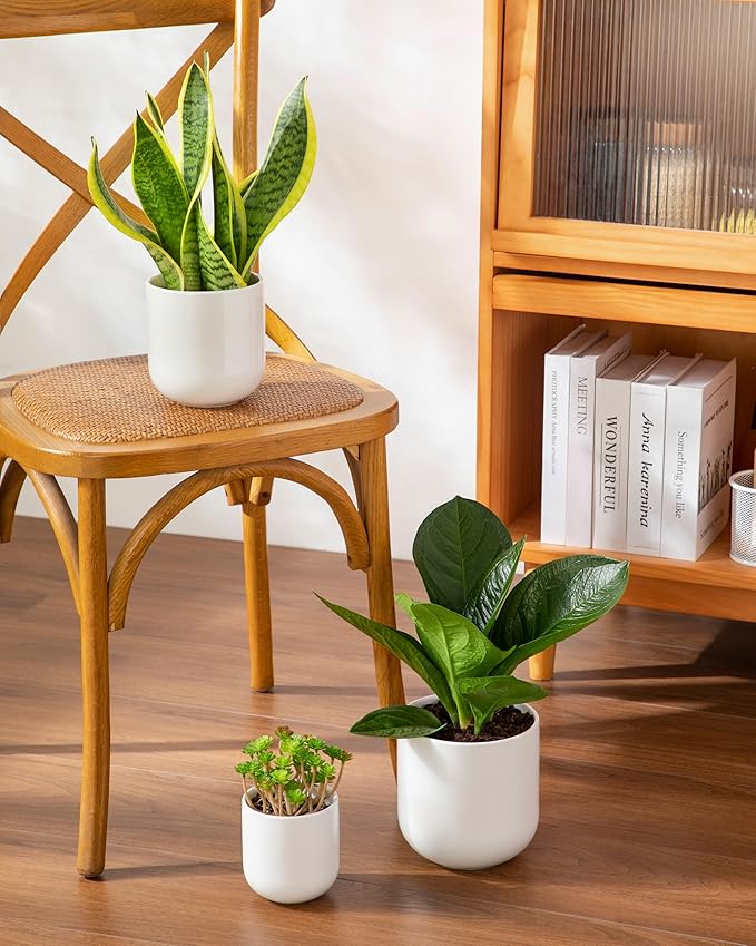 vancasso Ceramic Plant Pots, 4+5+6 inches, Planters - Image 7