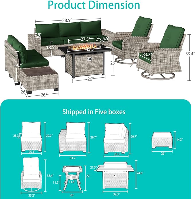 10-Piece Outdoor Patio Furniture Set - Image 2