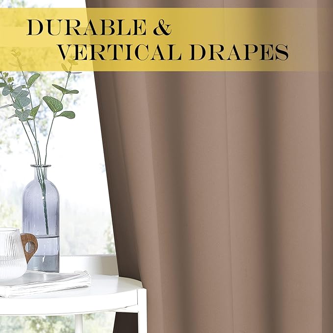NICETOWN Cappuccino Blackout Curtains - Image 4